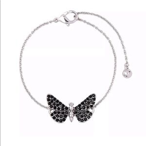 Stunning Silver Black Butterfly Bracelet